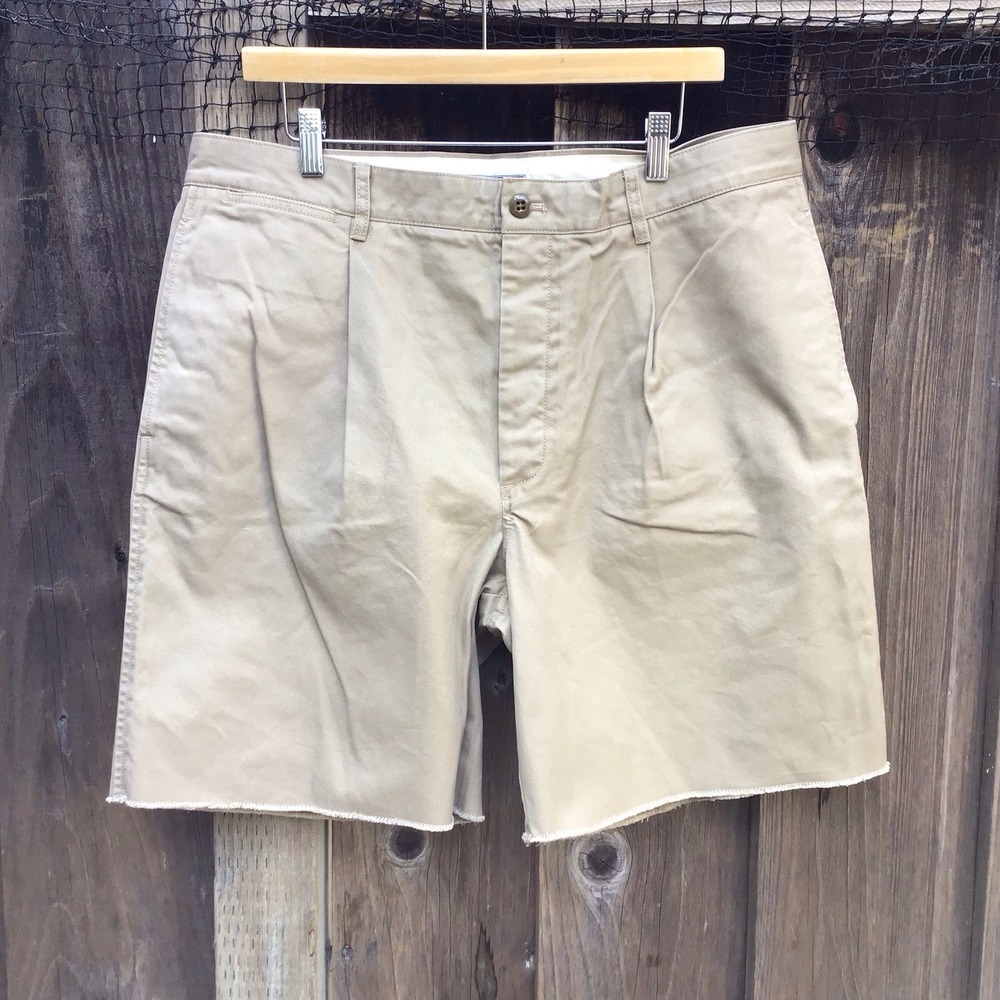 J.Crew Wallace & Barnes Men's Size 35 Khaki Chino Shorts Raw Hem 8" Inseam NWT